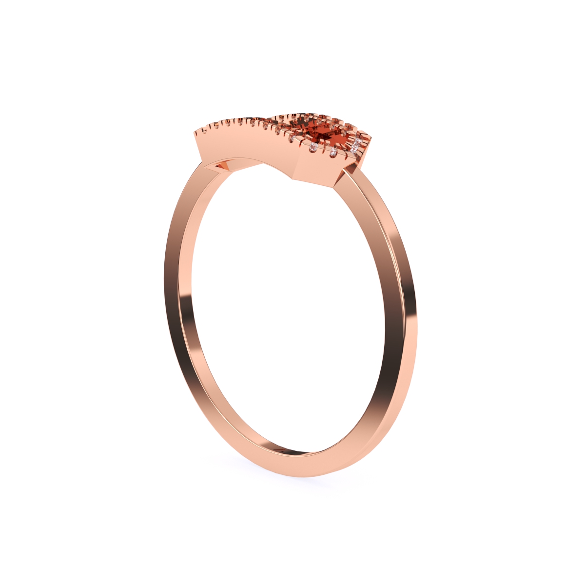 Stylish Open Hexagon Shape Diamond Ring
